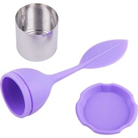 Infusor de té de acero inoxidable con hojas sueltas, vaporizador de té de silicona