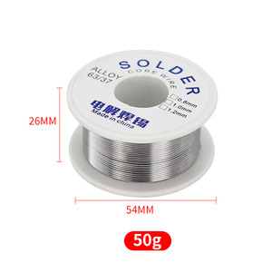 ลวดบัดกรี 50 กรัม 0.8 มม. แกนโรซิน โลหะผสมตะกั่ว 63/37 สำหรับซ่อมอุปกรณ์อิเล็กทรอนิกส์ - Product Image 1
