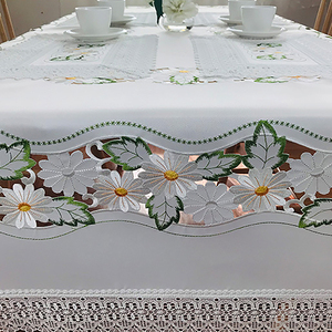 ZhongHua Fresh Sunflower 100% Polyester Embroidered Luxury Lace <strong>Table</strong> <strong>Cloth</strong> - Product Image 6