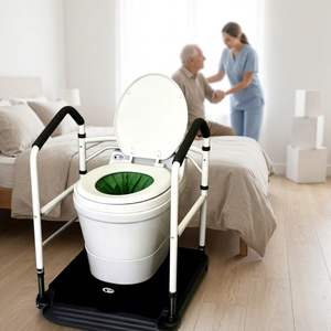 Inodoro Portátil de Un Solo Toque, Sin Olor, con Descarga en Seco, para Cuidado de Ancianos o Conveniencia en Residencias de Ancianos, Inodoro de Gabinete en Stock - Product Image 1