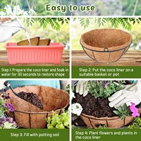 C76 100% natürliche Kokosnuss faser Pflanzer Liner Runde Coco Coir Hanging Basket Liner für Garten blumentöpfe
