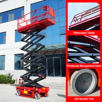 Plateforme élévatrice à ciseaux mobile hydraulique professionnelle de marque chinoise Three-point, capacité 320 kg, hauteur de levage 20 m