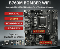 İyi Fiyatlı MSI B760M BOMBER WIFI DDR5 Masaüstü Anakart 12/13/14. Nesil Intel B760 NVME İşlemci LGA1700 SATA VGA DP