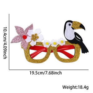 Lunettes de soleil amusantes pour fête hawaïenne tropicale, avec motifs ballon de <span class=keywords><strong>plage</strong></span>, flamant rose, <span class=keywords><strong>cocotier</strong></span>, accessoires de photomaton, fournitures de décoration estivales - Product Image 4