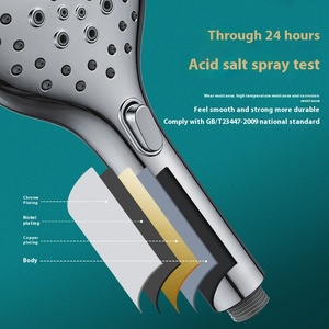 Custom Chrome-Finish Three-Function Hand <strong>Shower</strong> Patent Switching Button Fashion <strong>Shape</strong> Water Outlet Hand <strong>Nozzle</strong> Hotels Bathrooms - Product Image 4