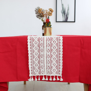 Retro corte encaje <span class=keywords><strong>gancho</strong></span> flor hueco algodón borla mantel <span class=keywords><strong>mesa</strong></span> <span class=keywords><strong>de</strong></span> comedor decoración hecha a mano Navidad ganchillo camino <span class=keywords><strong>de</strong></span> <span class=keywords><strong>mesa</strong></span> - Product Image 5