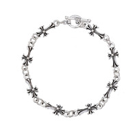 Ensemble de bracelets empilables en alliage style chrome vintage, bijoux gothiques croix hip-hop unisexe