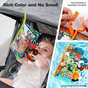 2 livres sensoriels à toucher et à froisser pour bébé de 0 à 6 mois, livres en tissu doux, jouets pour le temps sur le ventre - Product Image 5