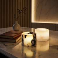 Lampe LED sans fil à commande tactile moderne, en marbre naturel, rechargeable, à intensité variable, pour chevet et bureau, idéale pour les hôtels