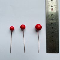 Bayas Rojas Artificiales Brillantes Individuales de Plástico para Navidad, Ramas de Bayas para Guirnaldas, Decoración Floral DIY para Árboles, Venta al por Mayor