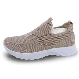 Vendita diretta all'ingrosso scarpe da <span class=keywords><strong>donna</strong></span> in maglia con <span class=keywords><strong>zeppa</strong></span> maglia da <span class=keywords><strong>donna</strong></span> scarpe casual in tessuto volante traspirante leggere - Product Image 2