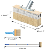 Brosse applicatrice pour teinture de terrasse avec manche en plastique de 60 pouces de long et poils en nylon de 7 pouces de large, qualité industrielle pour la teinture et la peinture des terrasses en bois