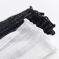 Chaussettes transparentes en maille scintillante vintage pour femmes - Chaussettes mi-mollet ultra-fines côtelées transparentes avec bordure à volants et accents brillants