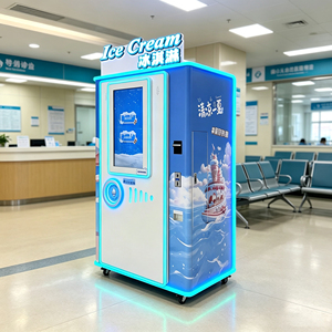 เครื่องทำไอศกรีมหยอดเหรียญแบบหุ่นยนต์ รับชำระด้วยบัตรเครดิต เครื่องขายไอศกรีมอัตโนมัติสำหรับเด็ก ตู้ขายไอศกรีมสำหรับร้านค้าปลีก - Product Image 1