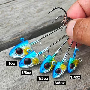 Tête <span class=keywords><strong>de</strong></span> jig Spinpoler Fish Shad avec hameçons barbelés en carbone haute résistance et porte-appât pour la pêche au jig, au bar, à la perche, en mer, en bord <span class=keywords><strong>de</strong></span> mer, depuis un bateau ou depuis la <span class=keywords><strong>rive</strong></span> - Product Image 4