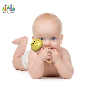 Ensemble de 6 hochets et anneaux de dentition musicaux en silicone pour bébé, jouet doux en forme d'animal mignon, sans BPA, anneaux à mâcher pour les dents de bébé - Product Image 4