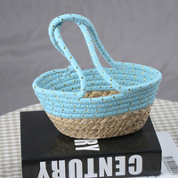 Sac portable tissé à la mode, design multicolore avec poignée