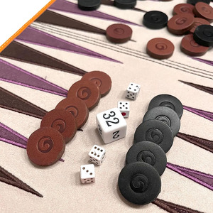 Rouleau de <span class=keywords><strong>backgammon</strong></span> de voyage en cuir personnalisé, jeu de <span class=keywords><strong>backgammon</strong></span> coloré - Product Image 4