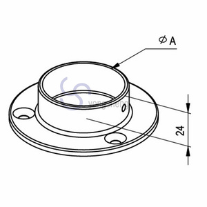 Plaque <span class=keywords><strong>murale</strong></span> en acier inoxydable <span class=keywords><strong>pour</strong></span> <span class=keywords><strong>tube</strong></span> de main courante - Product Image 5