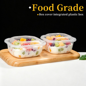 Lonchera Desechable Cuadrada de PP con Cierre Automático, Apta para Alimentos, con Bandeja y Tapa Fácil de Abrir, Ideal para Empacar <span class=keywords><strong>Pasta</strong></span>, Pastel, Frutas y Ensaladas - Product Image 2