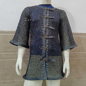 Premium Quality Medieval Chainmail Haubergeon Mild Steel Flat Riveted with Washer Ring Shirt Wholesale Price for Export - Product Image 2
