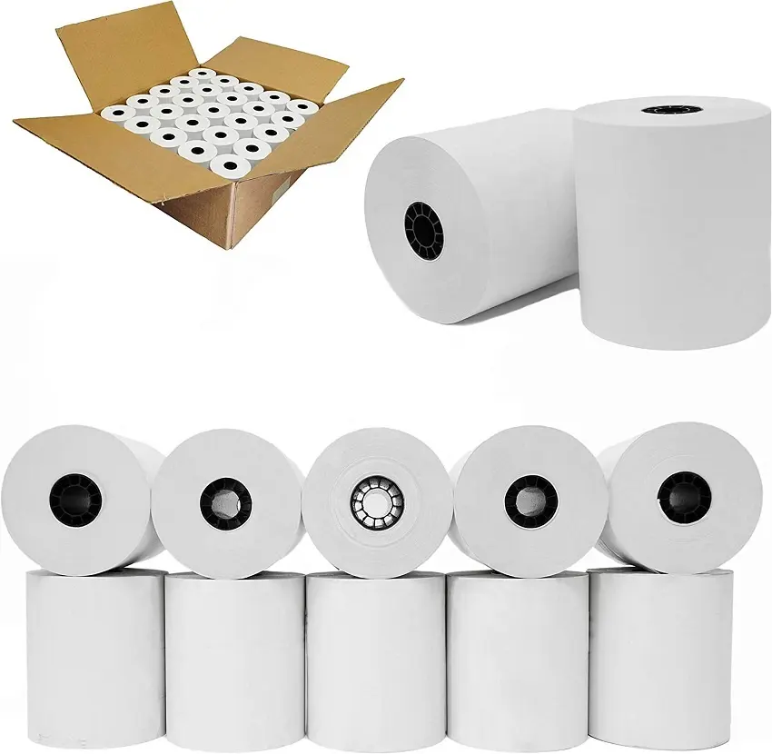 Fabrikant Maat A Grade Bpa Gratis 57Mm 50Mm Thermisch Papier Jumbo Rollen Voor Thermische Label Printer Papier