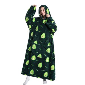 Custom Printing Oversize <strong>Long</strong> Wearable Sherpa Flannel Fleece TV Cuddle <strong>Snuggle</strong> Blanket With Sleeves <strong>Hoodie</strong> Custom Pocket Factory - Product Image 2