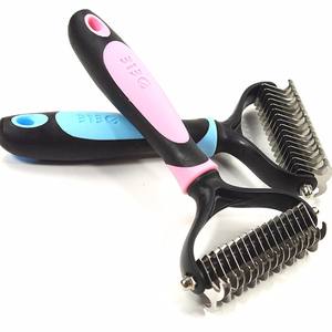 Pettine a doppio Dematting strumento per la toelettatura degli animali domestici spazzola per la pulizia rimuovere il sottopelo per cani - Product Image 3