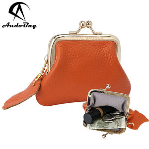 Porte-monnaie AndoBag pour femmes, en cuir de vache véritable, pochette à monnaie, fermeture à pression, petit portefeuille, mini sac de rangement 1475 - Product Image 1