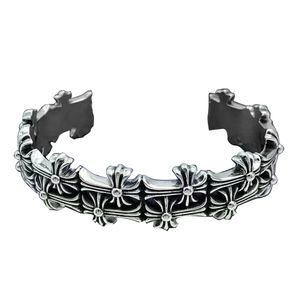 Bracelet large unisexe de style punk <span class=keywords><strong>à</strong></span> double croix, version de haute qualité de la marque CH Trendy, bijoux de mode pour offrir en cadeau - Product Image 5