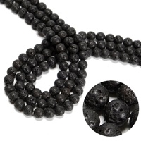도매 대량 블랙 용암석 라운드 비즈 화산석 비즈 팔찌 제작용 4mm 6mm 8mm 10mm 12mm