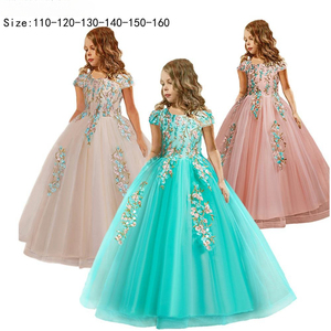 Abito <span class=keywords><strong>da</strong></span> principessa per ragazze in pizzo lungo stile nuziale con gonna in garza soffice Cross-Border per feste e compleanni per <span class=keywords><strong>bambini</strong></span> - Product Image 3