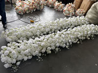 Offre Spéciale : Guirlande de fleurs artificielles roses blanches et gypsophiles en soie pour décoration de table de mariage