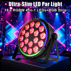 Luz LED Plana RGBW 4 en 1 de 18x4W, DMX512, Tira RGB, para Escenarios, Teatro, Iglesia, Salón, DJ, <span class=keywords><strong>Discoteca</strong></span>, Fiestas, Espectáculos en Vivo, Bodas - Product Image 2