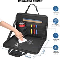 MESOROCK Plateau de table de bureau portable populaire pour volant de voiture avec revêtement en cuir pour utilisation en voiture et au bureau