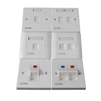 Pelat Dinding Jaringan RJ45 RJ11, Soket 1/2 Port