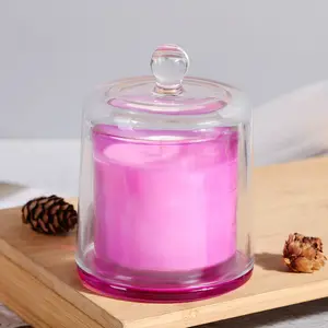 Высокое качество прозрачная стеклянная свеча банка ваниль соевый воск Свеча для дома