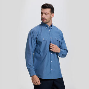 Camisa ignífuga de algodón y aramida Xk-25-1688, color azul real, ropa de trabajo antiestática para la industria eléctrica, ropa de seguridad. - Product Image 1