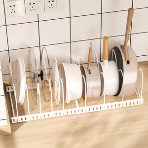 Cozinha Bancada Gabinete Material Metal Prato <span class=keywords><strong>Rack</strong></span> Suporte Tampa Pote <span class=keywords><strong>Rack</strong></span> De Armazenamento De Panela - Product Image 6