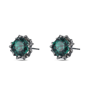 Stud Earrings 925 Sterling Silver Flower Shape Claw Setting Crystal Studs For Women Gift Jewelry - Product Image 3