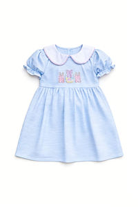 Vestido Infantil de Primavera/Otoño para Niñas, Diseño de Conejito de Pascua, Informal, Transpirable, de Algodón y Elastano, Ropa al por Mayor para Niños - Product Image 2