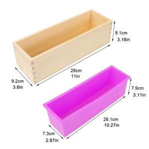 1200ml Rectangle Large Silicone Resin Candle Soap <b>Mold</b> With Cover Soap Making Craft Cake Loaf Baking Mould for Personalized - Product Image 6