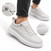 Baskets basses tendance à plateforme épaisse, motif géométrique en relief, à lacets, pour homme, sport et quotidien