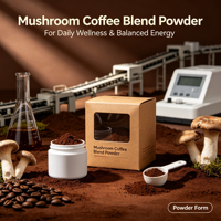 Poudre de café complexe aux champignons pour adultes, mélange de crinière de lion et de cordyceps, naturel, sans conservateurs