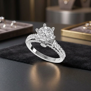 Anillo de Diamante Cultivado en Laboratorio con Corte Redondo Antiguo, Plata de Ley 925, Oro de 9K, 14K, 18K, Estilo Vintage, Joyería de Compromiso para Mujer - Product Image 1