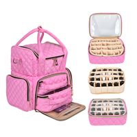 Sac de luxe pour vernis à ongles grande capacité, trousse de transport cosmétique, organiseur pour 48 flacons de vernis à ongles, sacs essentiels pour vernis à ongles
