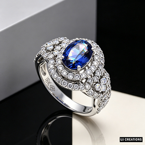 Women's S925/10K/14K/18K <b>Gold</b> Plated Oval Crystal <b>Cocktail</b> <b>Ring</b> Pave Rhinestone Luxury Engagement Band - Product Image 5