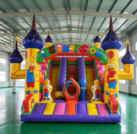 Château gonflable avec toboggan pour enfants, utilisation intérieure et extérieure, matériau PVC gonflable de qualité export, respectueux de l'environnement