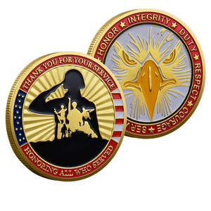 Moneda Conmemorativa Patriótica 3D de Metal Dorado y Plateado, Relieve de Doble Cara con <span class=keywords><strong>Frases</strong></span> de Gratitud, Adorno Decorativo Personalizable - Product Image 1