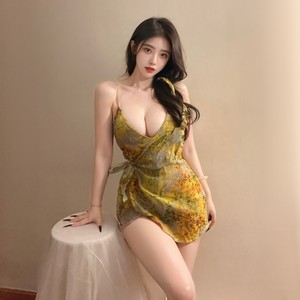 Lemon Story Sexy Floral Print Chiffon Soft Camisole Nightgown Women's Sleepwear Plus Size 8721 - Product Image 1